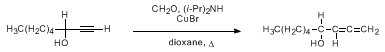 Reaction equation for ONE-STEP HOMOLOGATION OF ACETYLENES TO ALLENES: 4-HYDROXYNONA-1,2-DIENE (1,2-Nonadien-4-ol)