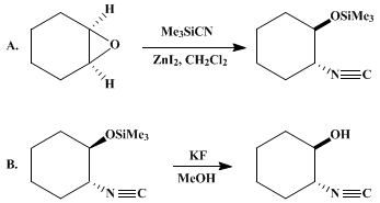 Reaction equation for CONVERSION OF EPOXIDES TO β-HYDROXY ISOCYANIDES: trans-2-ISOCYANOCYCLOHEXANOL (Cyclohexanol, 2-isocyanato-, trans-)