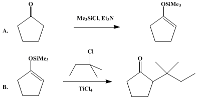 Reaction equation for α-tert-ALKYLATION OF KETONES: 2-tert-PENTYLCYCLOPENTANONE (Cyclopentanone, 2-tert-pentyl-)