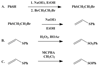 Reaction equation for PHENYL VINYL SULFONE AND SULFOXIDE (Benzene, (ethenylsulfonyl)- and benzene, (ethenylsulfiny)-)