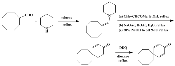 Reaction equation for SPIRO[5.7]TRIDECA-1,4-DIEN-3-ONE