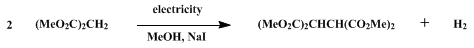 Reaction equation for INDIRECT ELECTROLYSIS: TETRAMETHYL 1,1,2,2-ETHANETETRACARBOXYLATE (1,1,2,2-Ethanetetracarboxylic acid, tetramethyl ester)