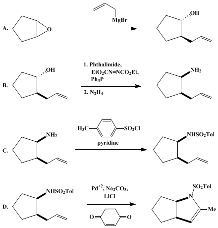 Reaction equation for cis-N-TOSYL-3-METHYL-2-AZABICYCLO[3.3.0]OCT-3-ENE (Cyclopenta[b]pyrrole, 1,3a,4,5,6,6a-hexahydro-2-methyl-1-[4-methylphenyl)sulfonyl]-, cis-)