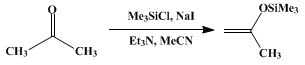 Reaction equation for ACETONE TRIMETHYSILYL ENOL ETHER (Silane trimethyl[(1-methylethenyl)oxy]-)