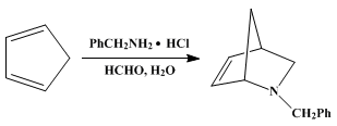 Reaction equation for IMINIUM ION-BASED DIELS–ALDER REACTIONS: N-BENZYL-2-AZANORBORNENE (2-Azabicyclo[2.2.1]hept-5-ene, 2-(phenylmethyl)-)