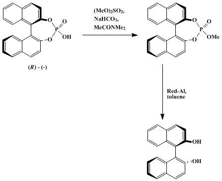 Reaction equation for (R)-(+)-1,1'-BINAPHTHALENE-2,2'-DIOL (1,1'-Binaphthalene]-2,2'-diol,(R)-)