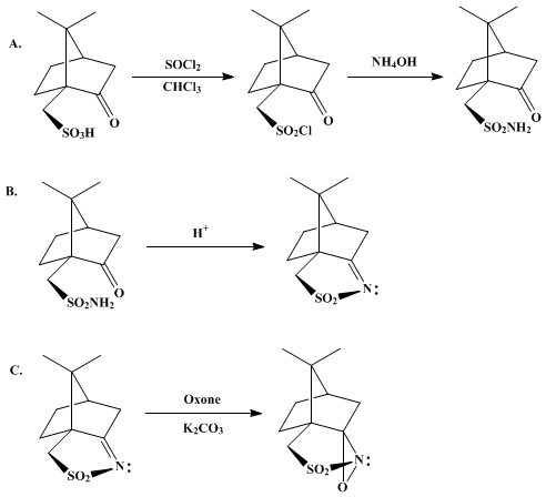 Reaction equation for (+)-(2R,8aS)-10-(CAMPHORYLSULFONYL)OXAZIRIDINE (4H-4A,7-Methanooxazirino[3,2-i][2,1]benzisothiazole, tetrahydro-9,9-dimethyl-, 3,3-dioxide, [4aS-(4aα,7α,8aR*)])