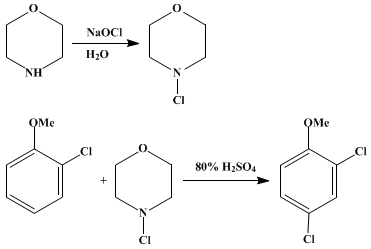 Reaction equation for 4-CHLORINATION OF ELECTRON-RICH BENZENOID COMPOUNDS: 2,4-DICHLOROMETHOXYBENZENE (Benzene, 2,4-dichloro-1-methoxy-)