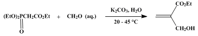 Reaction equation for ETHYL α-(HYDROXYMETHYL)ACRYLATE (2-Propenoic acid, 2-(hydroxymethyl)-, ethyl ester)