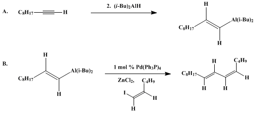 Reaction equation for PALLADIUM-CATALYZED SYNTHESIS OF CONJUGATED DIENES: (5Z,7E)-5,7-HEXADECADIENE (5,7-Hexadecadiene, (Z, E)-)