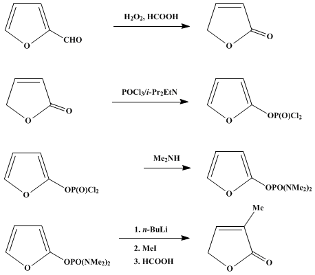 Reaction equation for 3-METHYL-2(5H)-FURANONE (2(5H)-Furanone, 3-methyl-)
