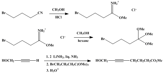 Reaction equation for METHYL 7-HYDROXYHEPT-5-YNOATE (5-Heptynoic acid, 7-hydroxy-, methyl ester)