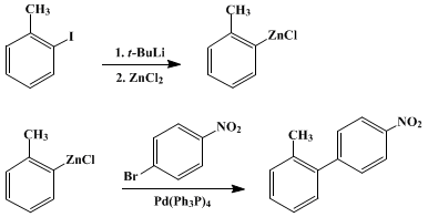 Reaction equation for SYNTHESIS OF BIARYLS VIA PALLADIUM-CATALYZED CROSS-COUPLING: 2-METHYL-4'-NITROBIPHENYL (1,1'-Biphenyl, 2-methyl-4'-nitro-)