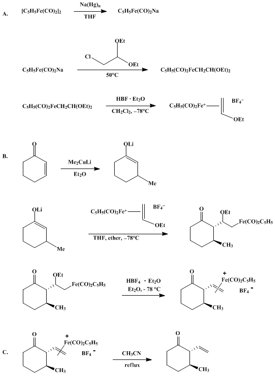 Reaction equation for VINYLATION OF ENOLATES WITH A VINYL CATION EQUIVALENT: trans-3-METHYL-2-VINYLCYCLOHEXANONE (Cyclohexanone, 2-ethenyl-3-methyl-, trans-)