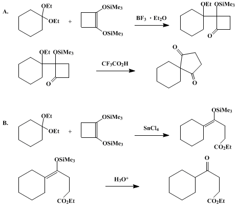 Reaction equation for RING EXPANSION AND CLEAVAGE OF SUCCINOIN DERIVATIVES: SPIRO[4.5]DECANE-1,4-DIONE AND ETHYL 4-CYCLOHEXYL-4-OXOBUTANOATE (Cyclohexanebutanoic acid, γ-oxo-, ethyl ester)