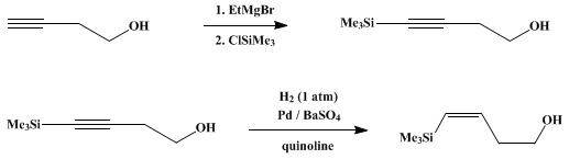 Reaction equation for (Z)-4-(TRIMETHYLSILYL)-3-BUTEN-1-OL (3-Buten-1-ol, 4-(trimethylsilyl)-, (Z)-)