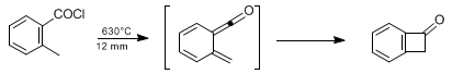 Reaction equation for BENZOCYCLOBUTENONE BY FLASH VACUUM PYROLYSIS (Bicyclo[4.2.0]octa-1,3,5-trien-7-one)