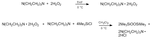 Reaction equation for BIS(TRIMETHYLSILYL) PEROXIDE (BTMSPO) (Silane, dioxybis[trimethyl-)