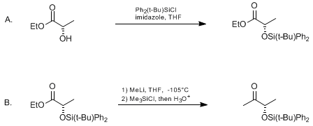 Reaction equation for 3-(S)-[(tert-BUTYLDIPHENYLSILYL)OXY]-2-BUTANONE (2-Butanone, 3-[[(1,1-dimethylethyl)diphenylsilyl]oxy]-, (S)-)