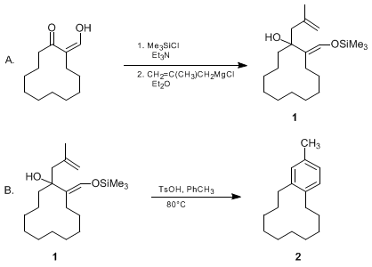 Reaction equation for BENZOANNELATION OF KETONES: 3,4-CYCLODODECENO-1-METHYLBENZENE (Benzocyclododecene, 5,6,7,8,9,10,11,12,13,14-decahydro-2-methyl-)