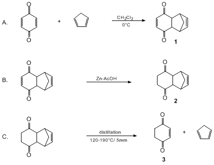 Reaction equation for 2-CYCLOHEXENE-1,4-DIONE