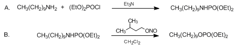 Reaction equation for CONVERSION OF AMINES TO PHOSPHO ESTERS: DECYL DIETHYL PHOSPHATE (Phosphoric acid, decyl diethyl ester)