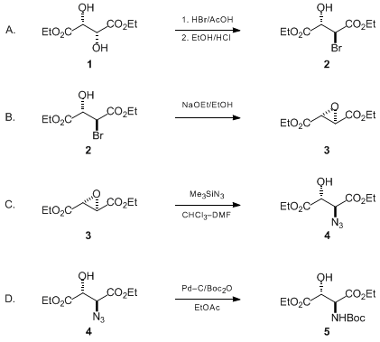Reaction equation for DIETHYL (2S,3R)-2-(N-tert-BUTOXYCARBONYL)AMINO- 3-HYDROXYSUCCINATE (D-Aspartic acid, N-[(1,1-dimethylethoxy)carbonyl]-3-hydroxy-, diethyl ester, threo-)