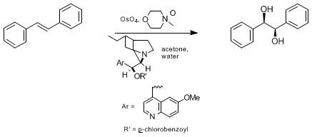 Reaction equation for (R,R)-1,2-DIPHENYL-1,2-ETHANEDIOL (STILBENE DIOL) (1,2-Ethanediol, 1,2-diphenyl-[R-(R,R)]-)