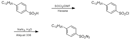 Reaction equation for 4-DODECYLBENZENESULFONYL AZIDES (Benzenesulfonyl azides, 4-dodecyl-)