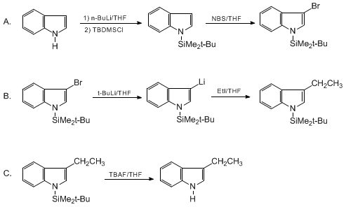 Reaction equation for REGIOSELECTIVE SYNTHESIS OF 3-SUBSTITUTED INDOLES: 3-ETHYLINDOLE (1H-Indole, 3-ethyl-)