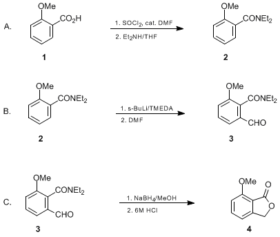 Reaction equation for 7-METHOXYPHTHALIDE (1(3H)-Isobenzofuranone, 7-methoxy-)
