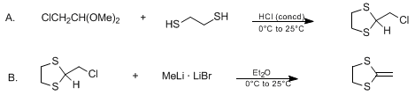 Reaction equation for 2-METHYLENE-1,3-DITHIOLANE (1,3-Dithiolane, 2-methylene-)