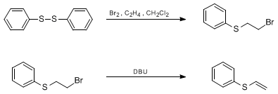 Reaction equation for PHENYL VINYL SULFIDE (Benzene, (ethenylthio)-)