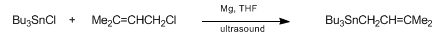 Reaction equation for TRIBUTYL(3-METHYL-2-BUTENYL)TIN (Stannane, tributyl(3-methyl-2-butenyl)-)