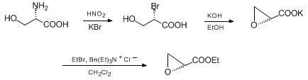 Reaction equation for ETHYL GLYCIDATE FROM (S)-SERINE: ETHYL (R)-(+)-2,3-EPOXYPROPANOATE (Oxiranecarboxylic acid, ethyl ester, (R)-)