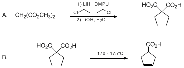 Reaction equation for 3-CYCLOPENTENE-1-CARBOXYLIC ACID