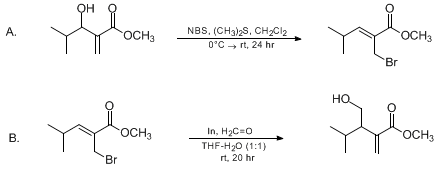 Reaction equation for ALLYLINDATION IN AQUEOUS MEDIA: METHYL 3-(HYDROXYMETHYL)-4-METHYL-2-METHYLENEPENTANOATE