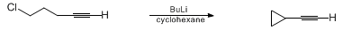 Reaction equation for CYCLOPROPYLACETYLENE (Cyclopropane, ethynyl-)